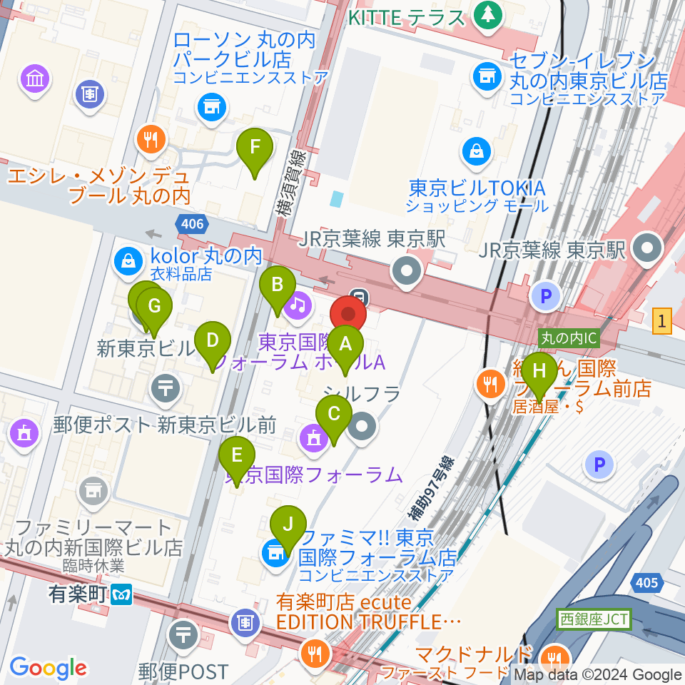 相田みつを美術館周辺のカフェ一覧地図