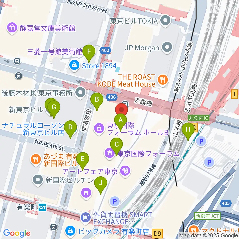 相田みつを美術館周辺のカフェ一覧地図