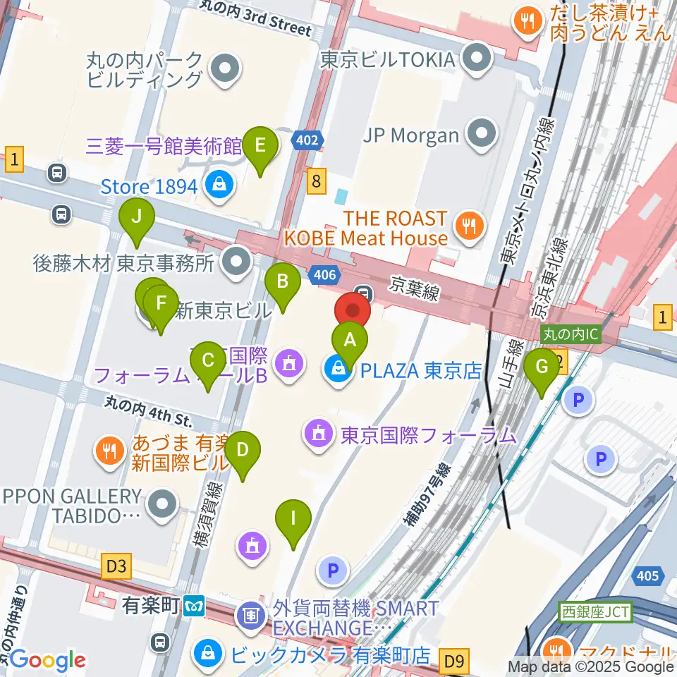 相田みつを美術館周辺のカフェ一覧地図