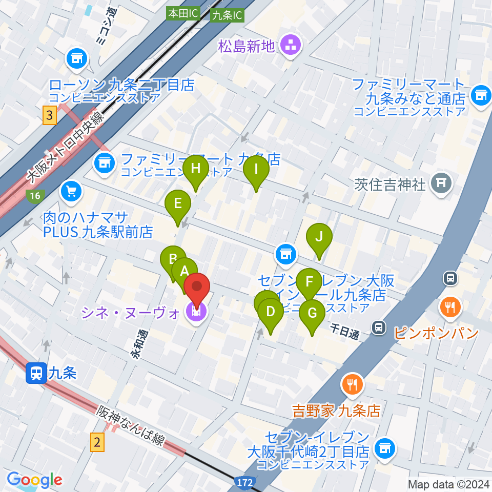 シネ・ヌーヴォ周辺のカフェ一覧地図