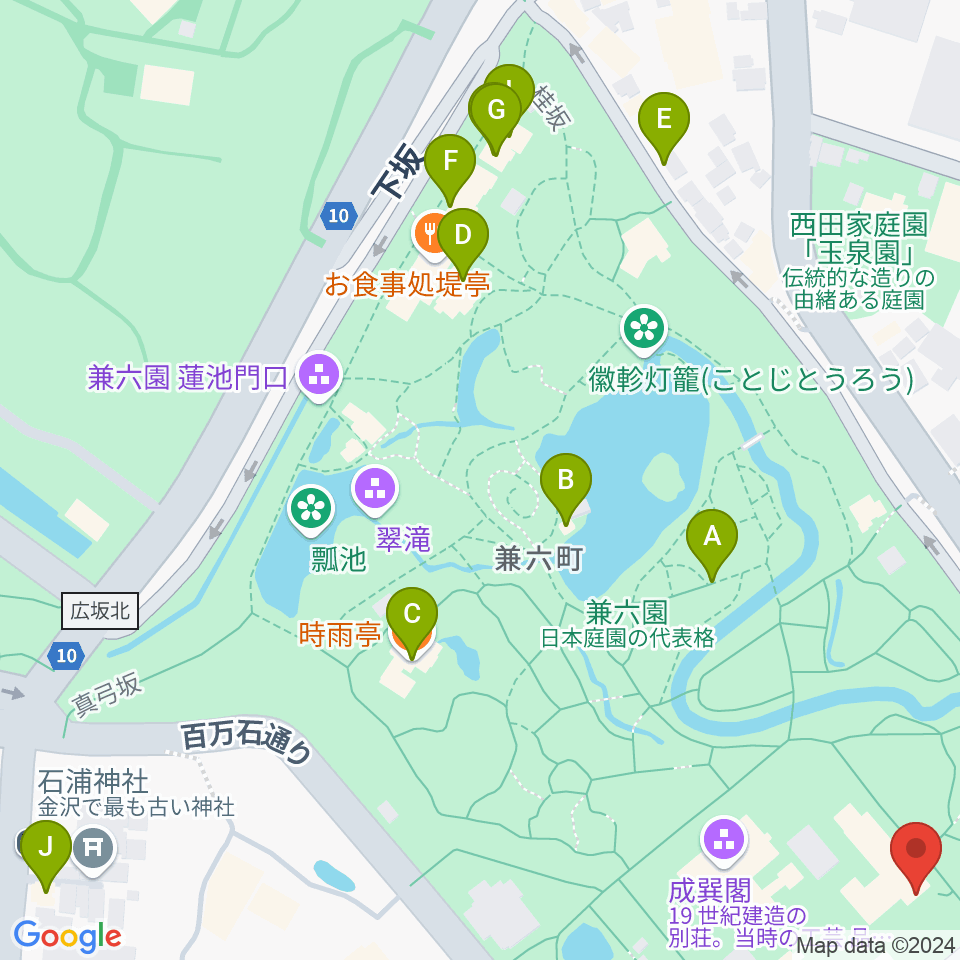 いしかわ生活工芸ミュージアム周辺のカフェ一覧地図