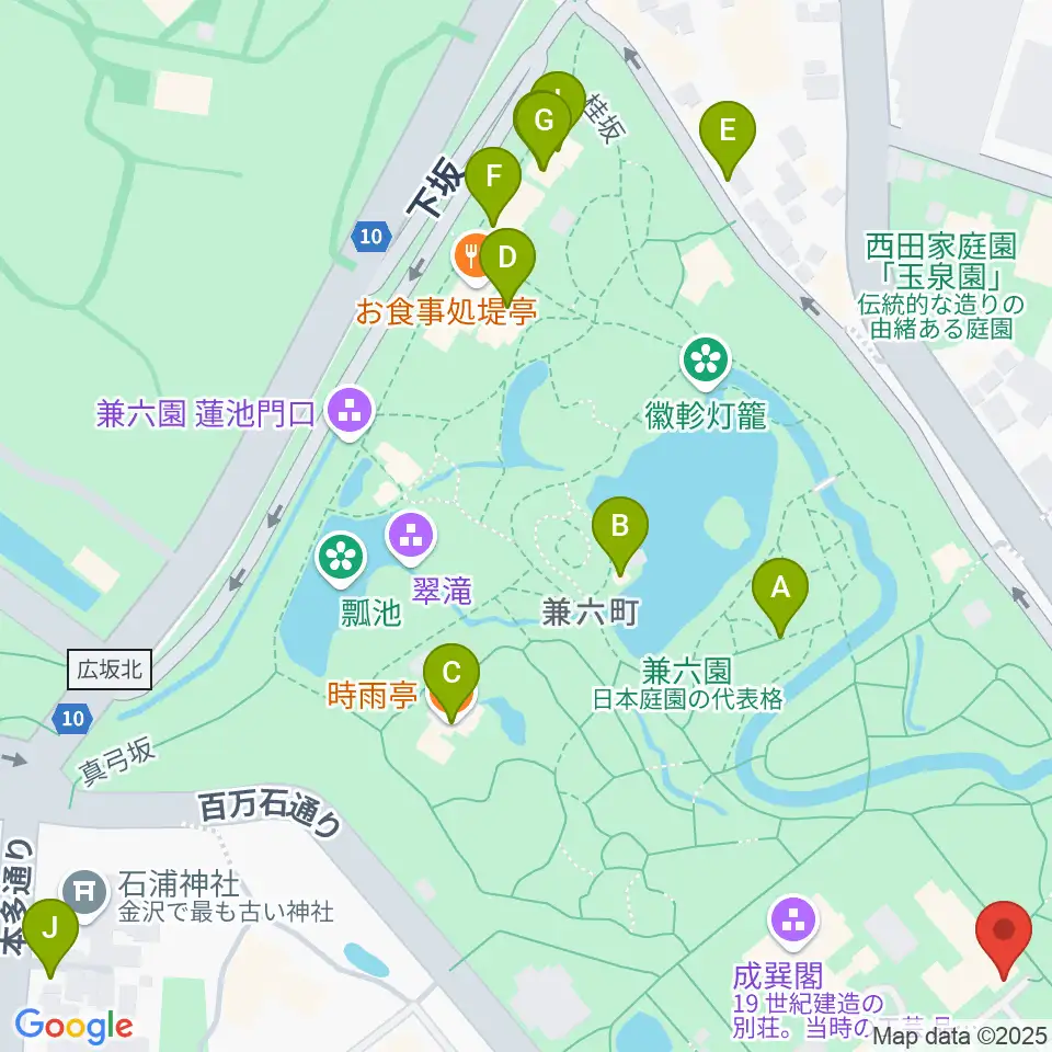 いしかわ生活工芸ミュージアム周辺のカフェ一覧地図