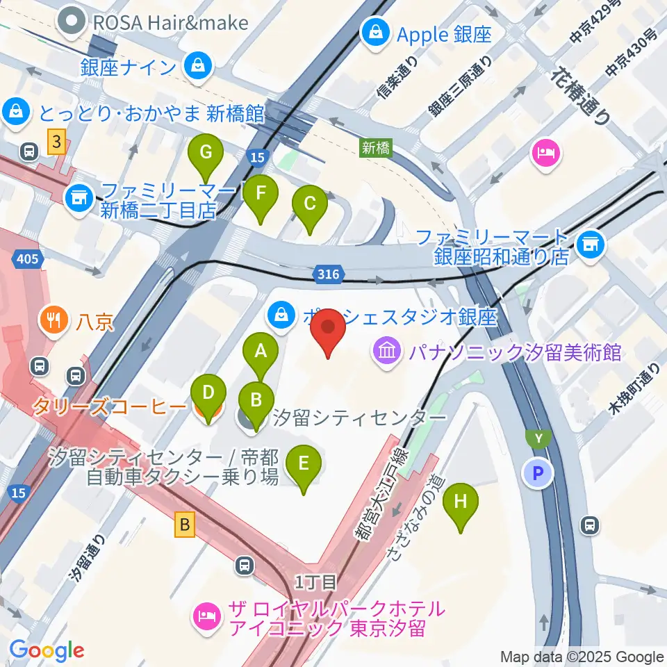 旧新橋停車場 鉄道歴史展示室周辺のカフェ一覧地図