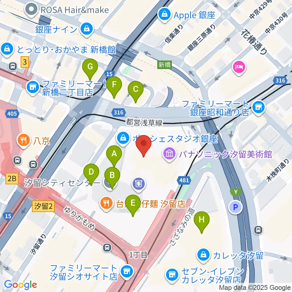 旧新橋停車場 鉄道歴史展示室周辺のカフェ一覧地図