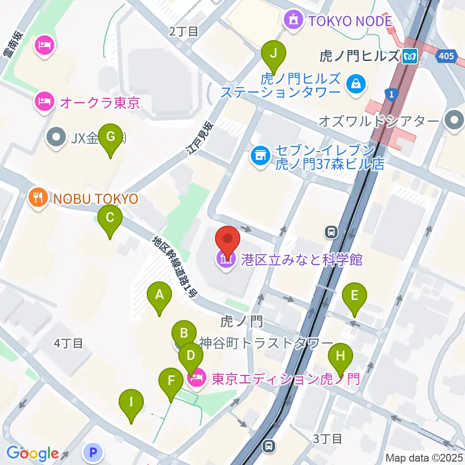 港区立みなと科学館周辺のカフェ一覧地図