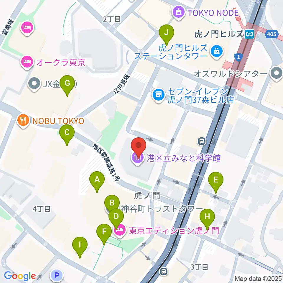 港区立みなと科学館周辺のカフェ一覧地図