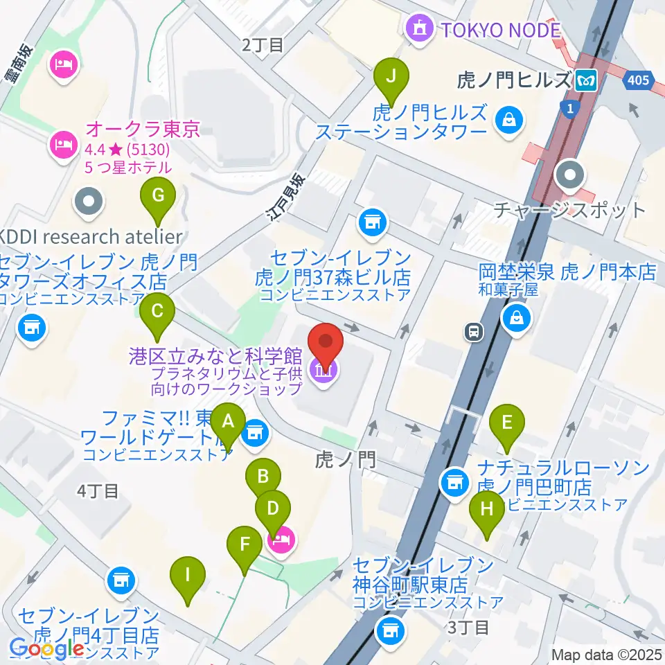 気象科学館周辺のカフェ一覧地図