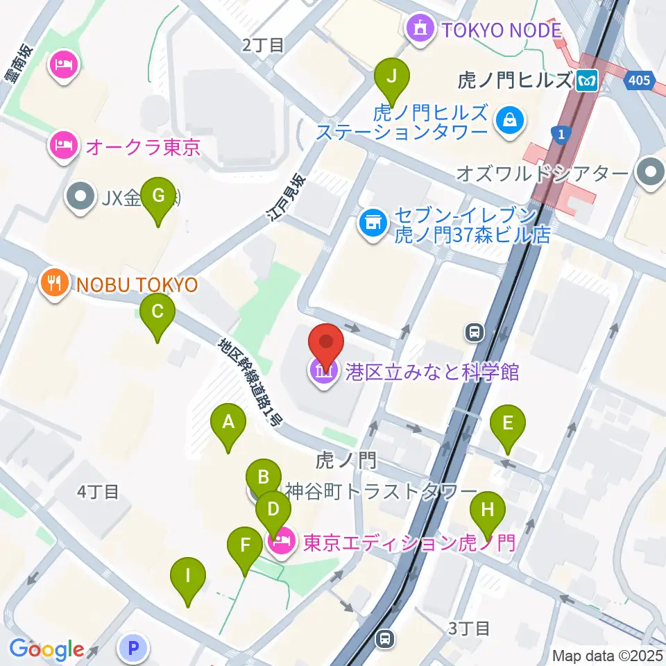 気象科学館周辺のカフェ一覧地図
