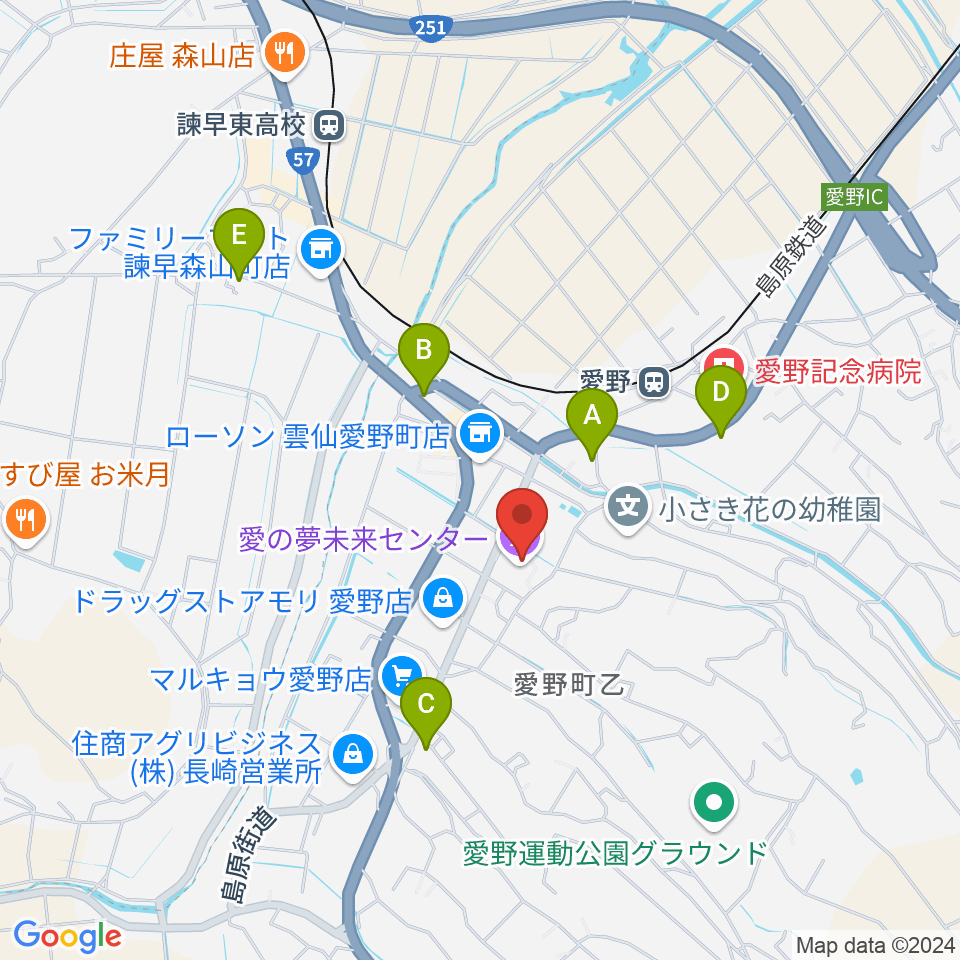 愛の夢未来センター周辺のカフェ一覧地図