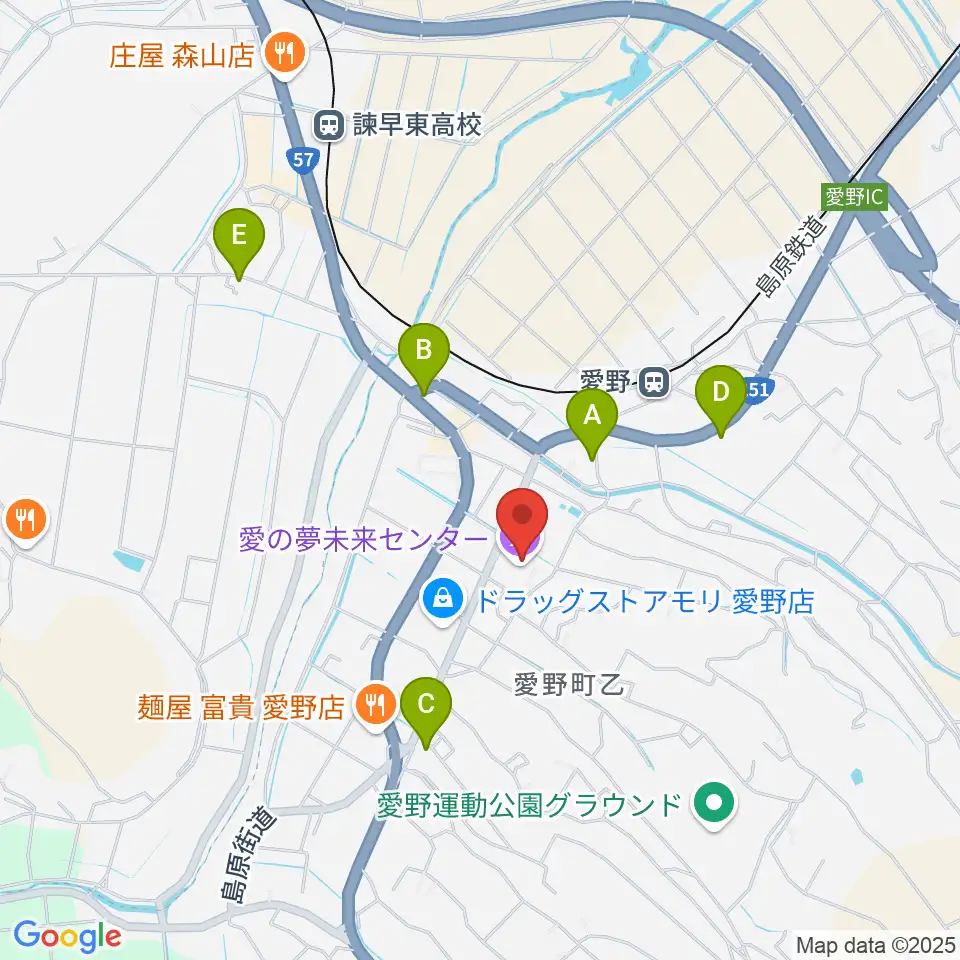 愛の夢未来センター周辺のカフェ一覧地図