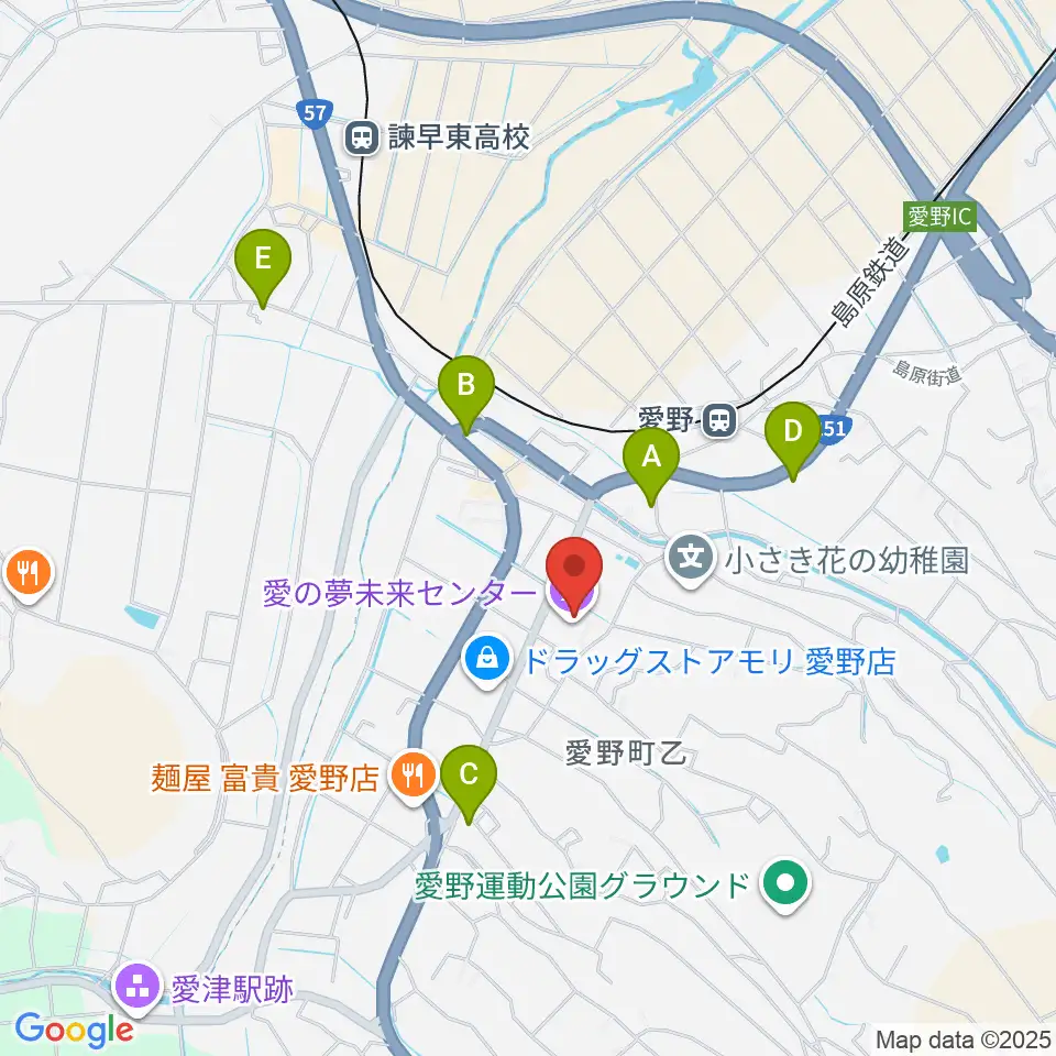 愛の夢未来センター周辺のカフェ一覧地図