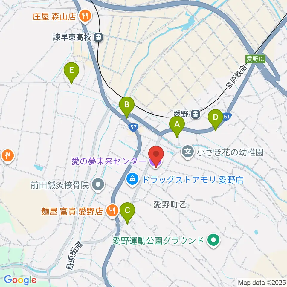 愛の夢未来センター周辺のカフェ一覧地図
