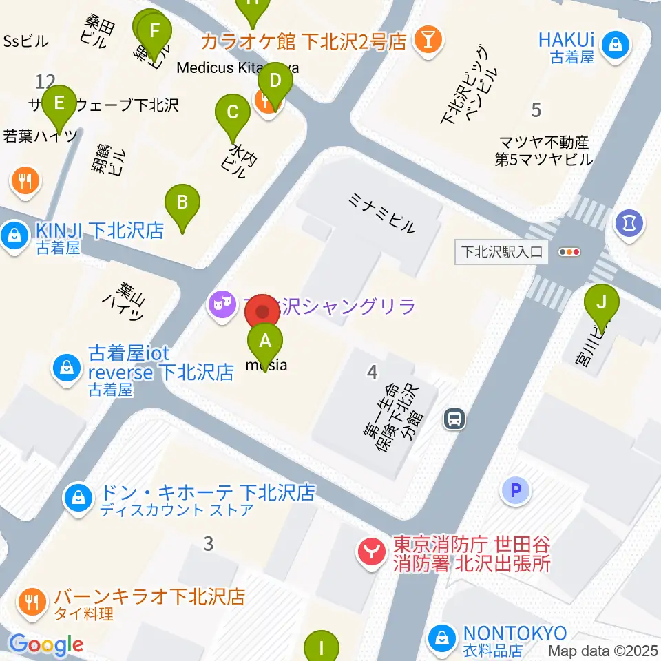 下北沢シャングリラ周辺のカフェ一覧地図