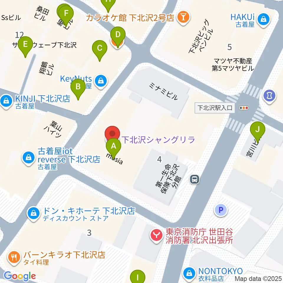 下北沢シャングリラ周辺のカフェ一覧地図