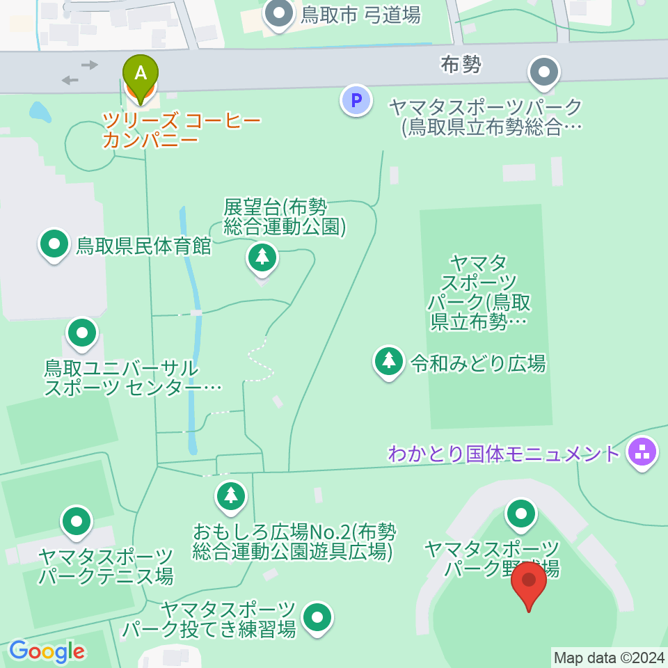 ヤマタスポーツパーク野球場周辺のカフェ一覧地図