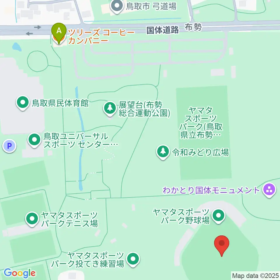 ヤマタスポーツパーク野球場周辺のカフェ一覧地図