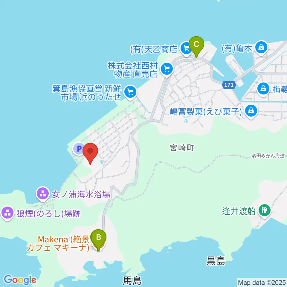 マツゲン有田球場周辺のカフェ一覧地図