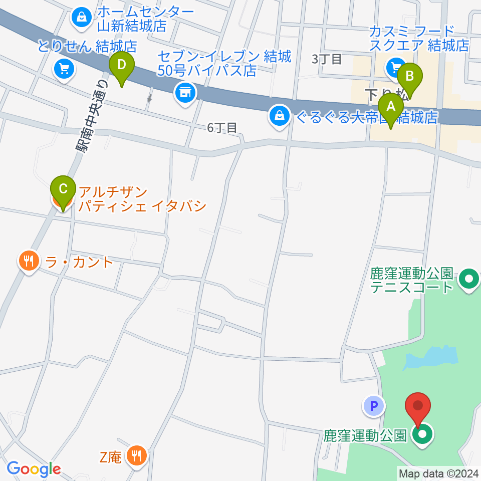 鹿窪運動公園野球場周辺のカフェ一覧地図