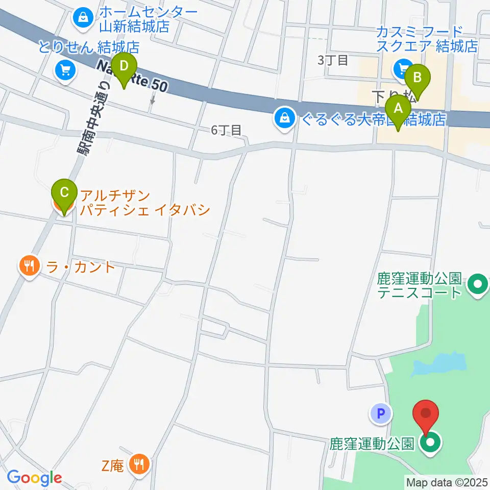 鹿窪運動公園野球場周辺のカフェ一覧地図