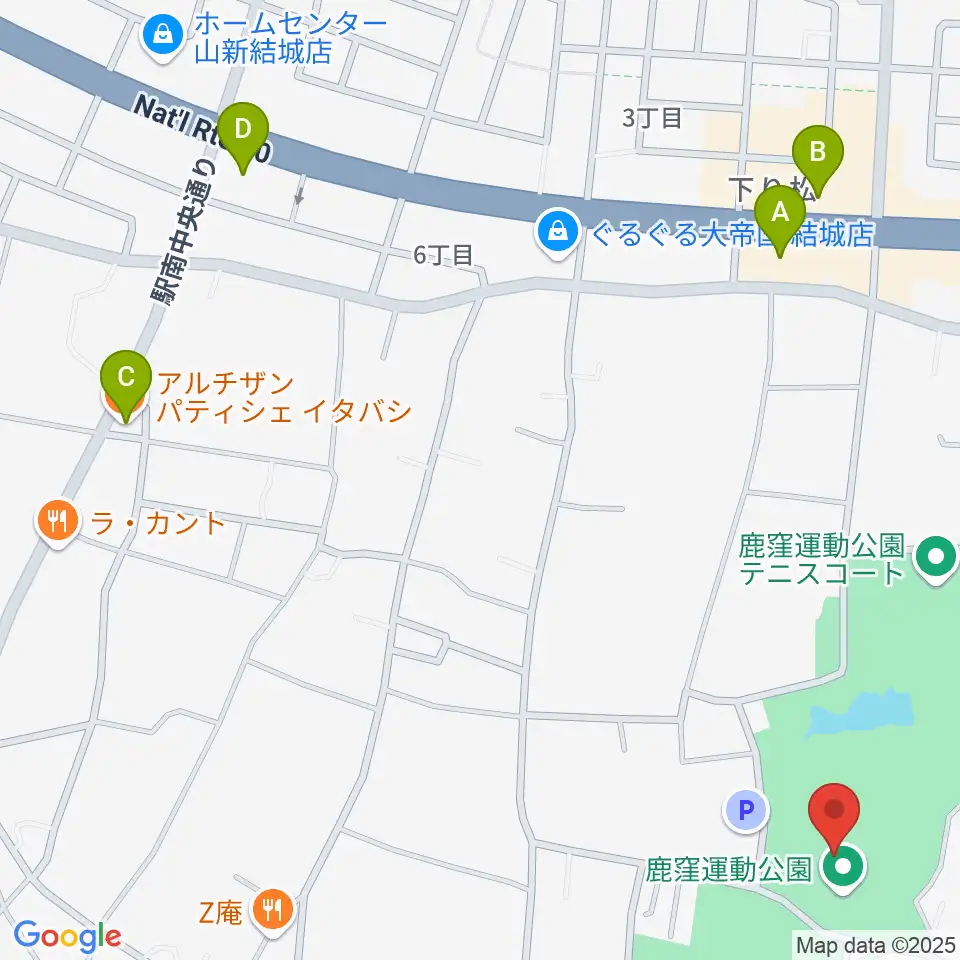 鹿窪運動公園野球場周辺のカフェ一覧地図