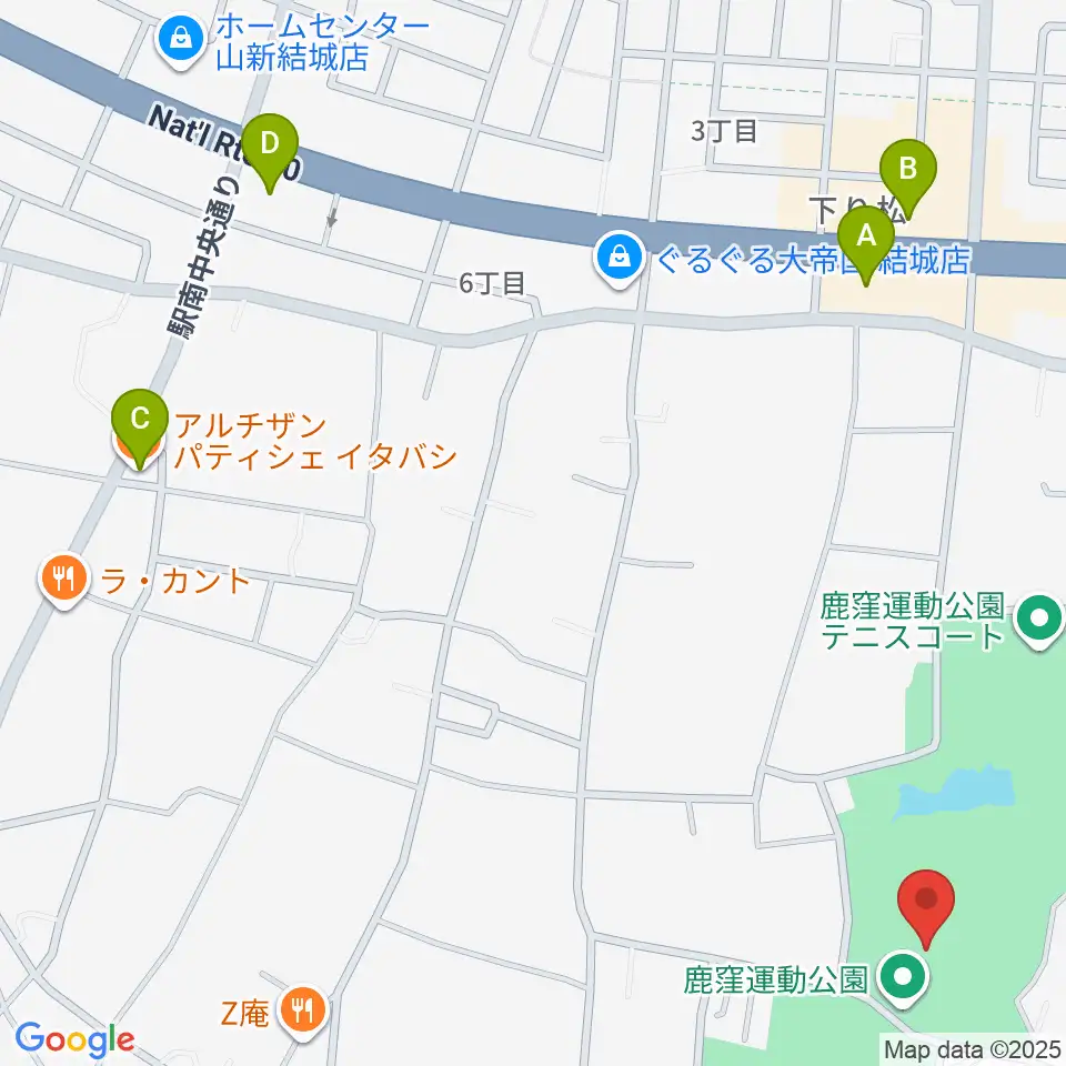 鹿窪運動公園野球場周辺のカフェ一覧地図