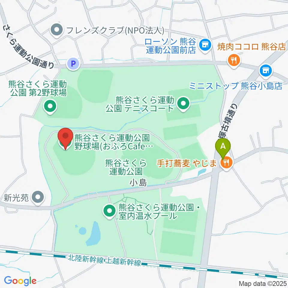 おふろcafe'ハレニワスタジアム熊谷周辺のカフェ一覧地図