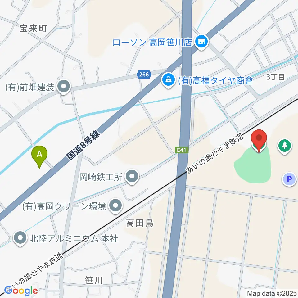 ボールパーク高岡周辺のカフェ一覧地図