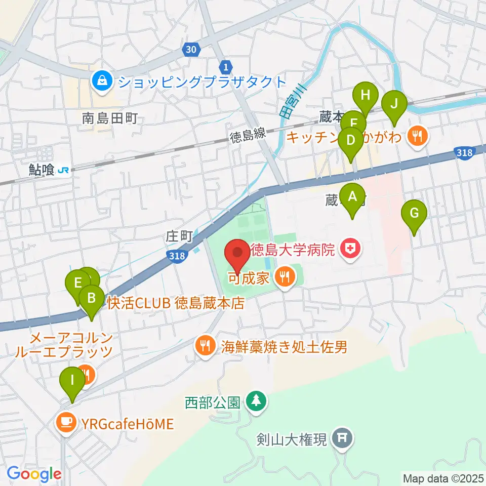 むつみスタジアム周辺のカフェ一覧地図