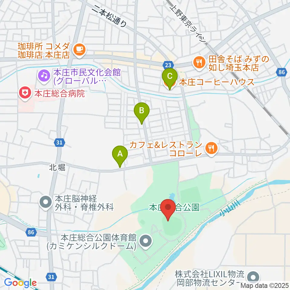 ケイアイスタジアム周辺のカフェ一覧地図