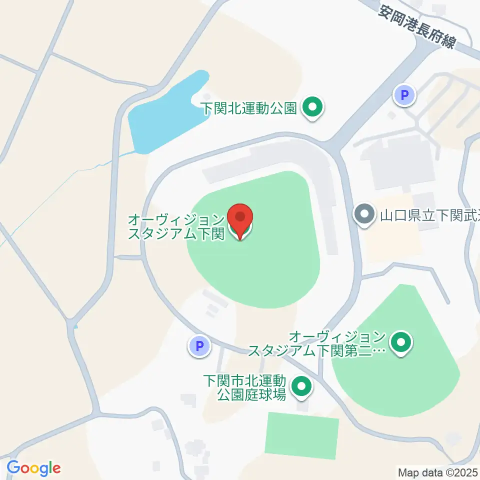 オーヴィジョンスタジアム下関周辺のカフェ一覧地図