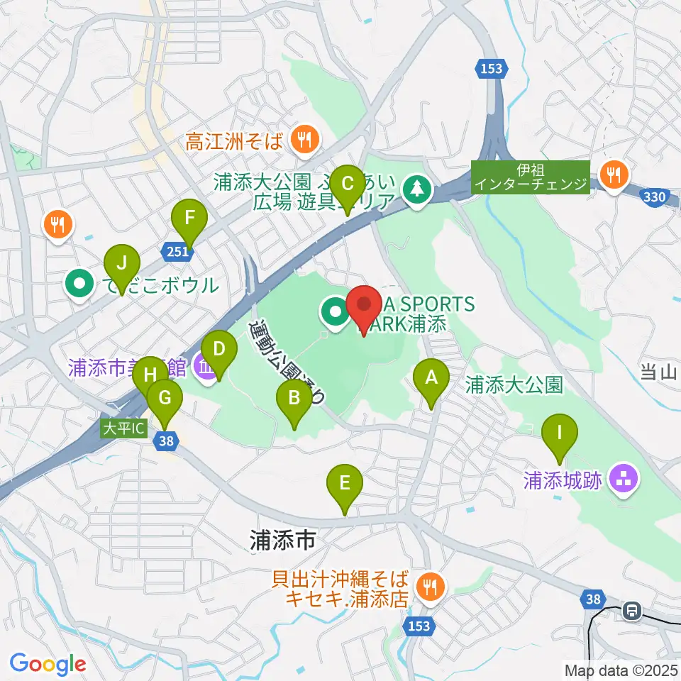 ANA BALL PARK浦添周辺のカフェ一覧地図
