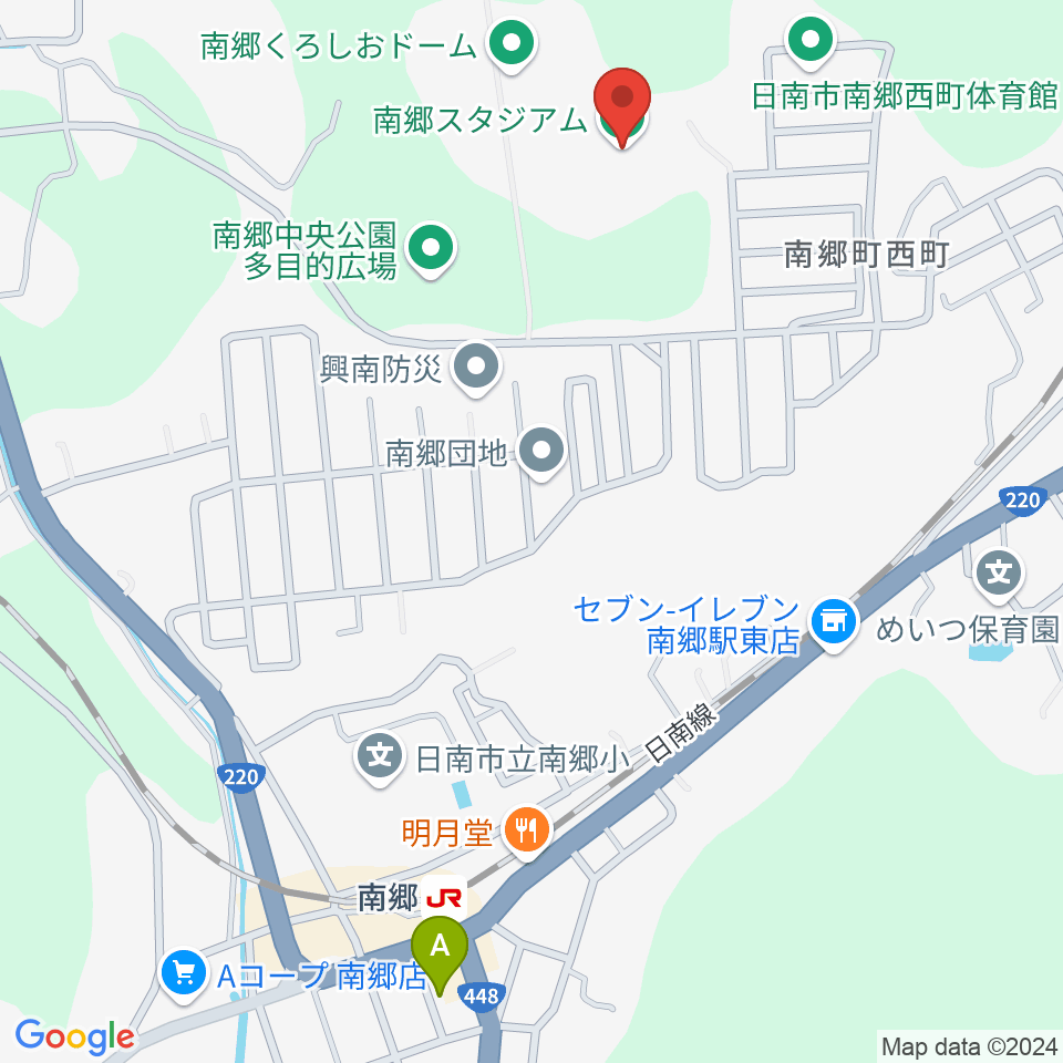 南郷町中央公園野球場周辺のカフェ一覧地図