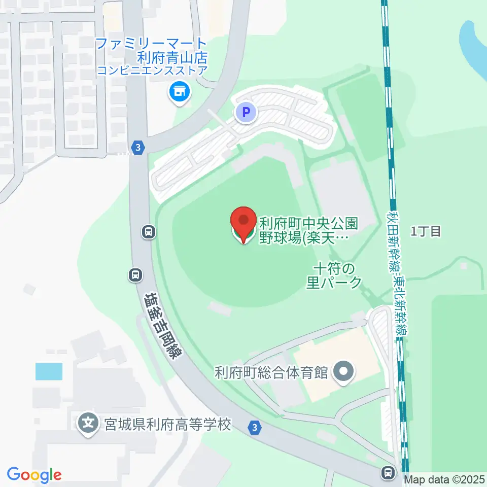 楽天イーグルス利府球場周辺のカフェ一覧地図