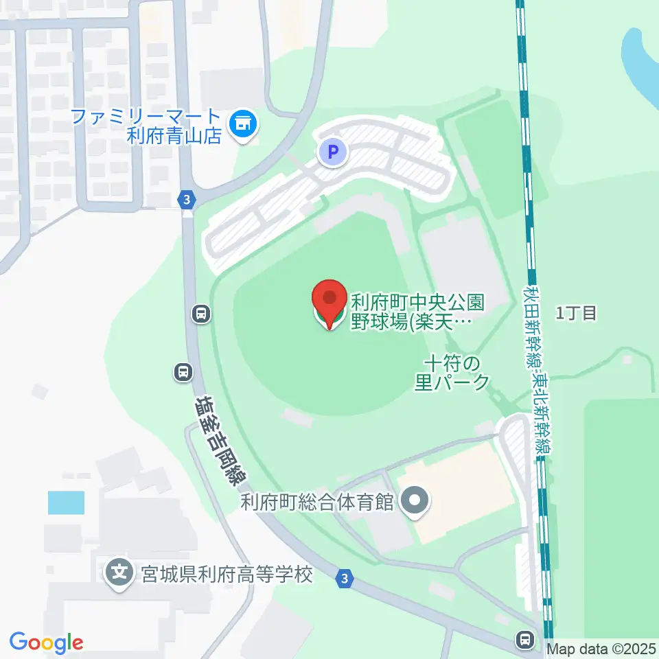 楽天イーグルス利府球場周辺のカフェ一覧地図