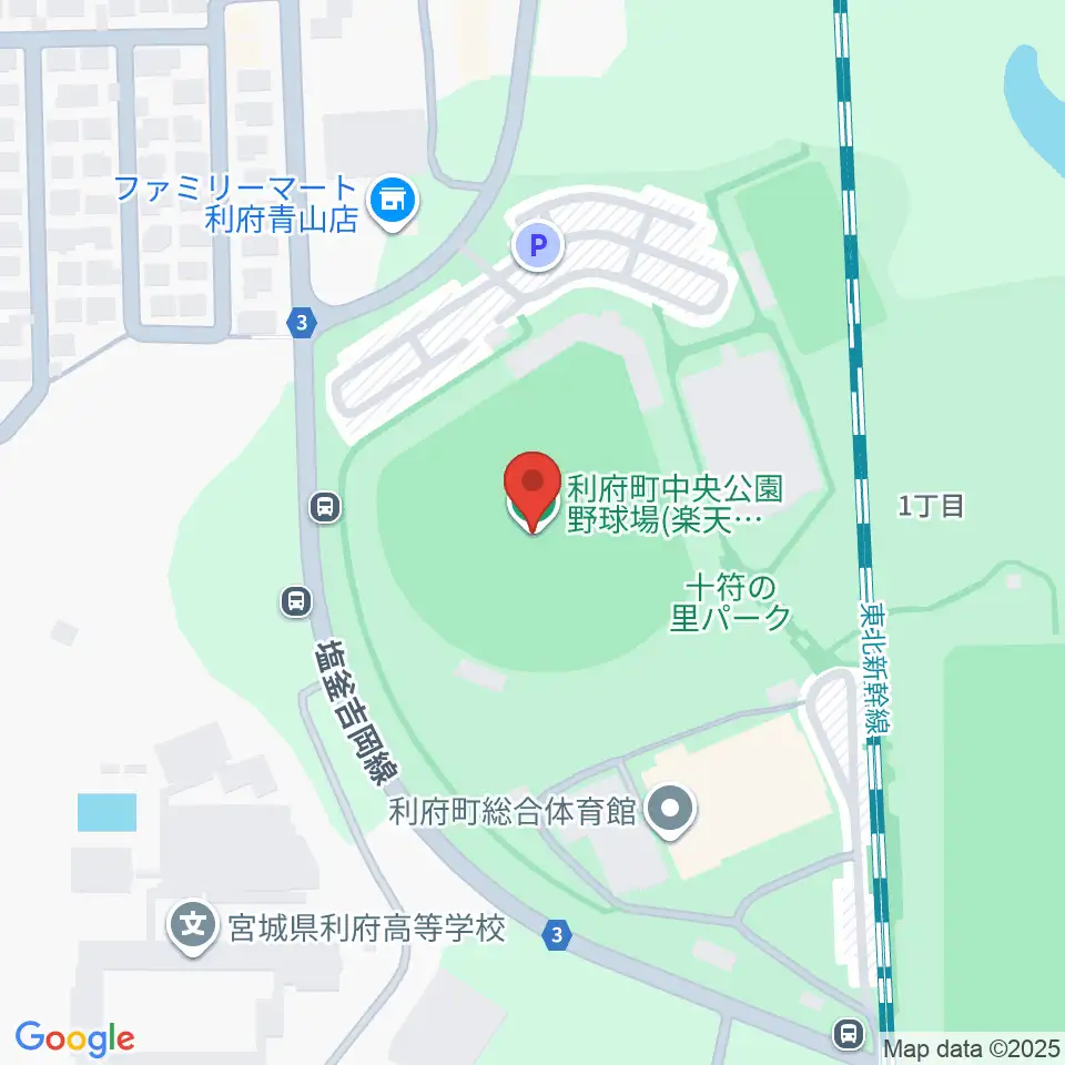 楽天イーグルス利府球場周辺のカフェ一覧地図