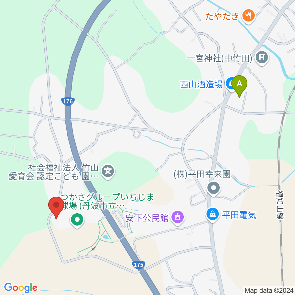 つかさグループいちじま球場周辺のカフェ一覧地図