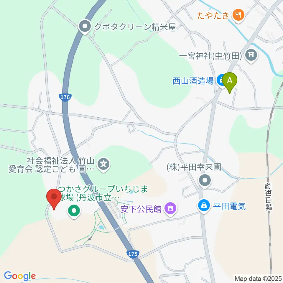 つかさグループいちじま球場周辺のカフェ一覧地図