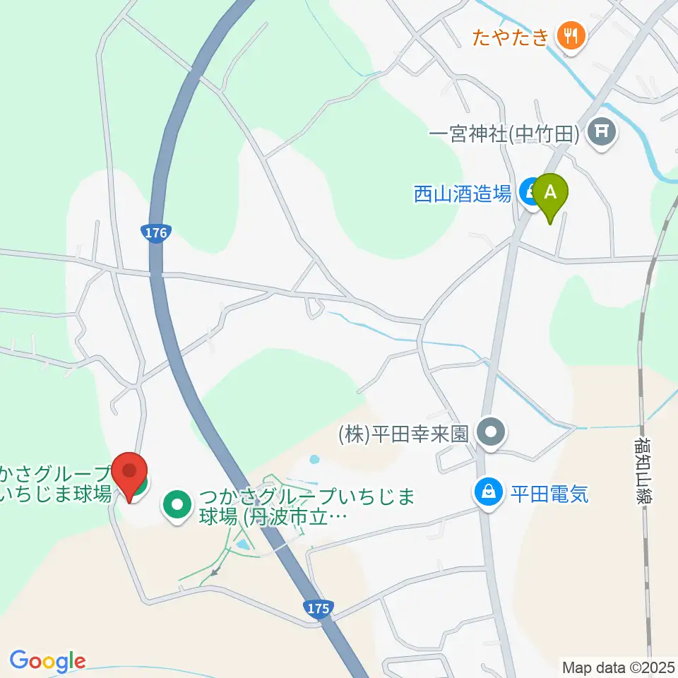 つかさグループいちじま球場周辺のカフェ一覧地図