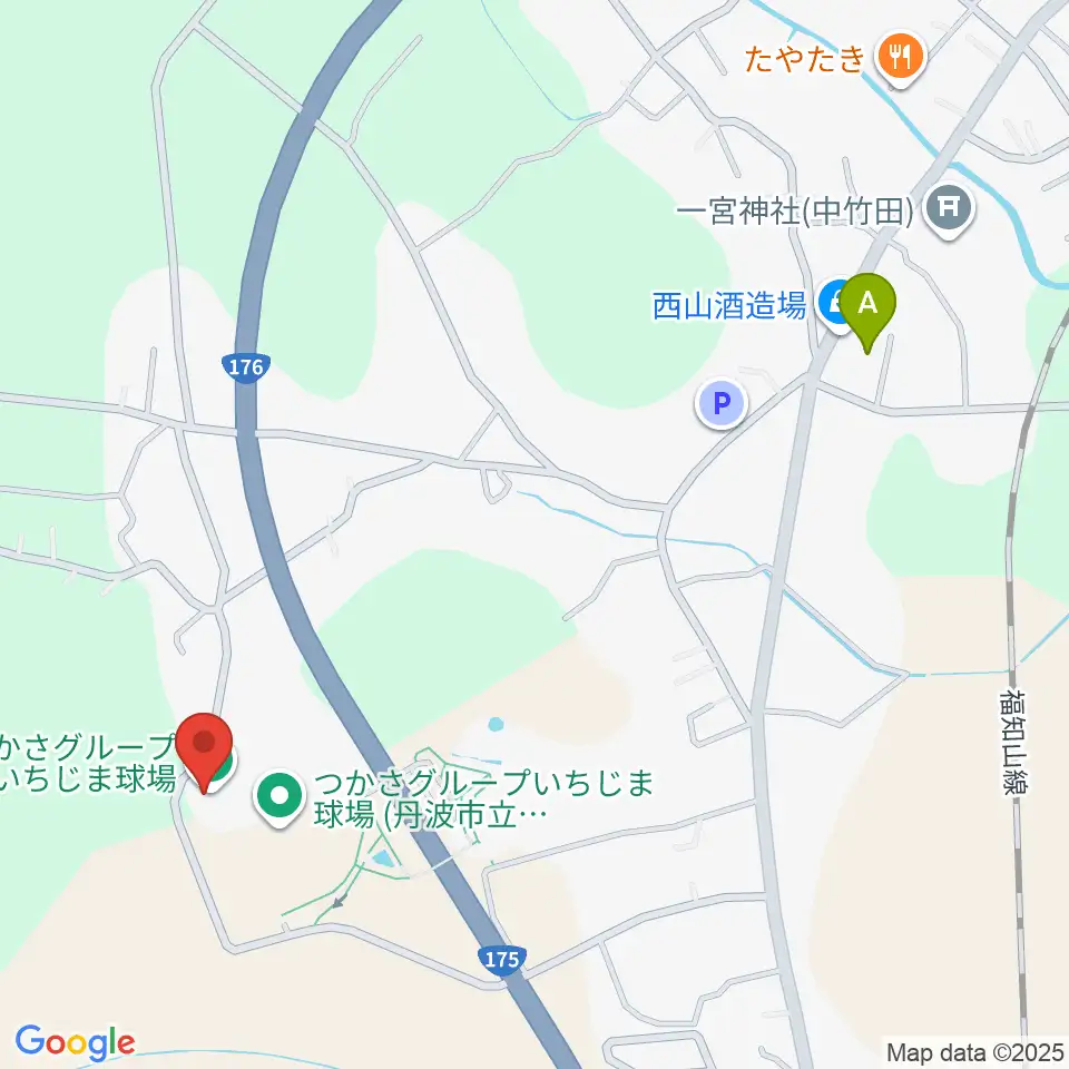 つかさグループいちじま球場周辺のカフェ一覧地図