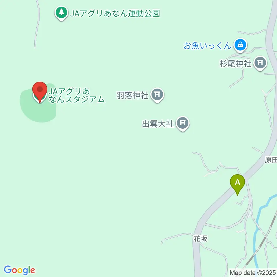 JAアグリあなんスタジアム周辺のカフェ一覧地図