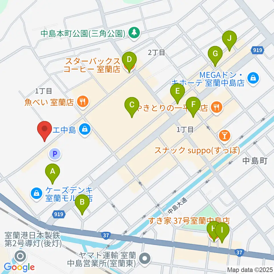 新和産業アイスアリーナ室蘭周辺のカフェ一覧地図