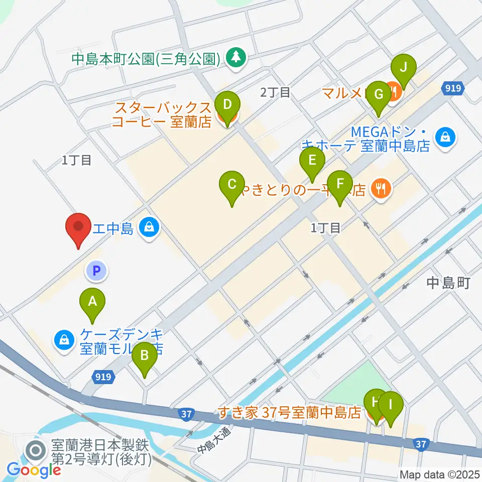 新和産業アイスアリーナ室蘭周辺のカフェ一覧地図