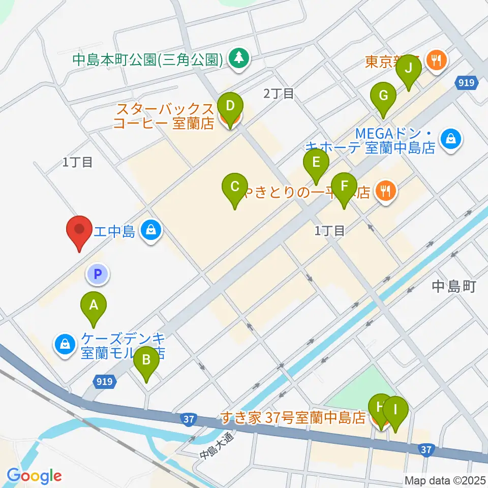 新和産業アイスアリーナ室蘭周辺のカフェ一覧地図