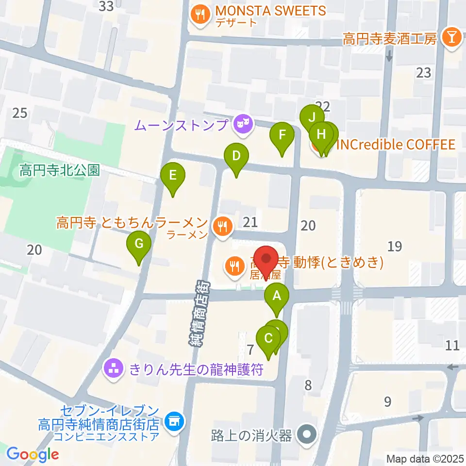 スタジオ・コヤーマR店周辺のカフェ一覧地図
