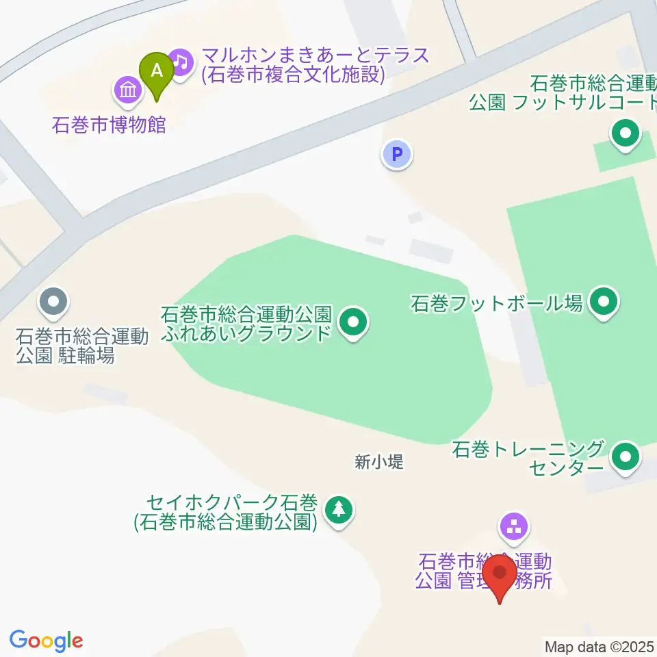 石巻市民球場周辺のカフェ一覧地図