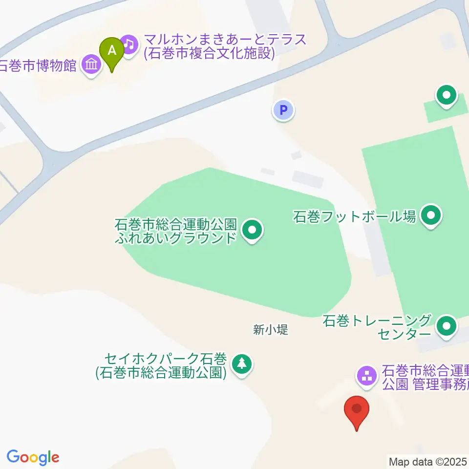 石巻市民球場周辺のカフェ一覧地図
