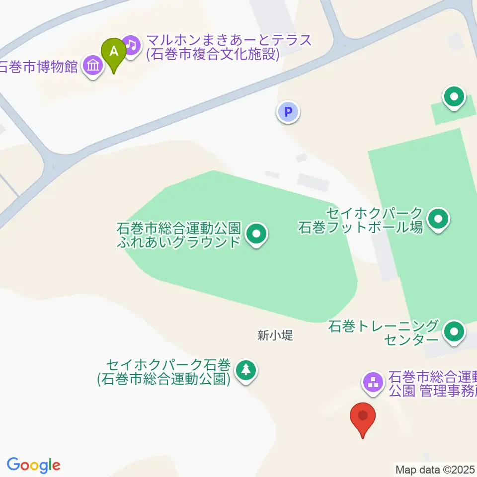 石巻市民球場周辺のカフェ一覧地図