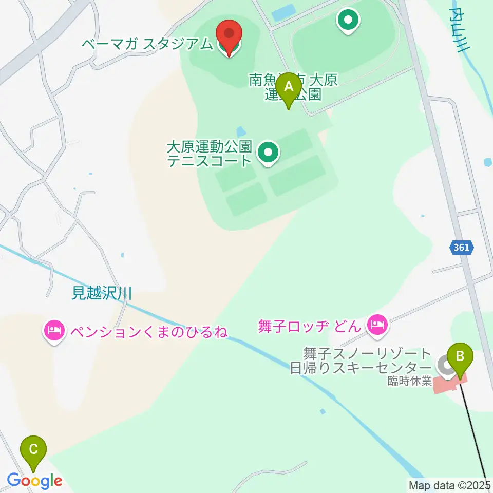 ベーマガスタジアム周辺のカフェ一覧地図