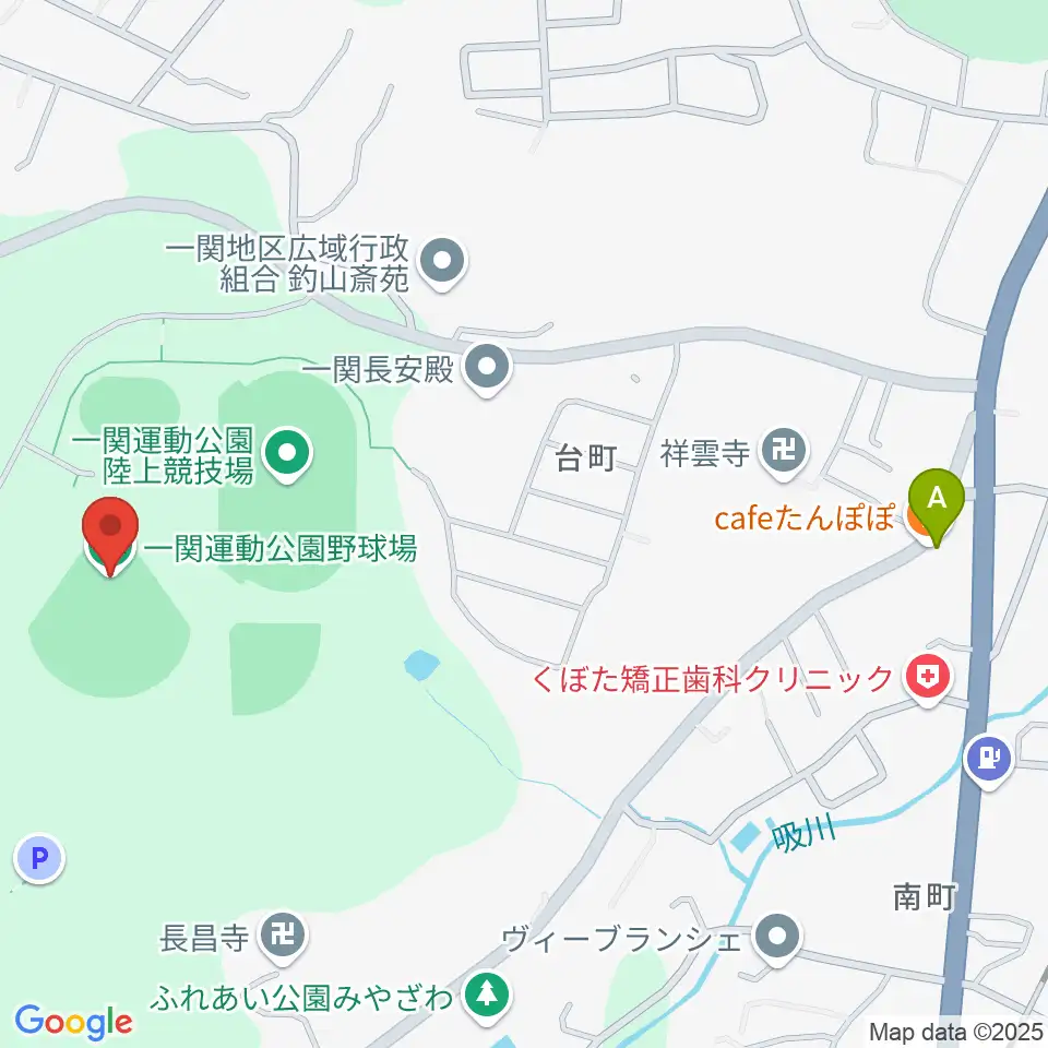 一関運動公園野球場周辺のカフェ一覧地図