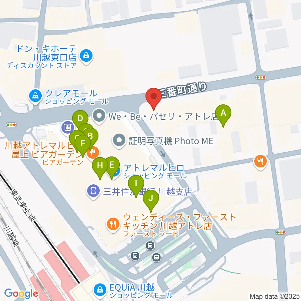 ラジオ川越周辺のカフェ一覧地図
